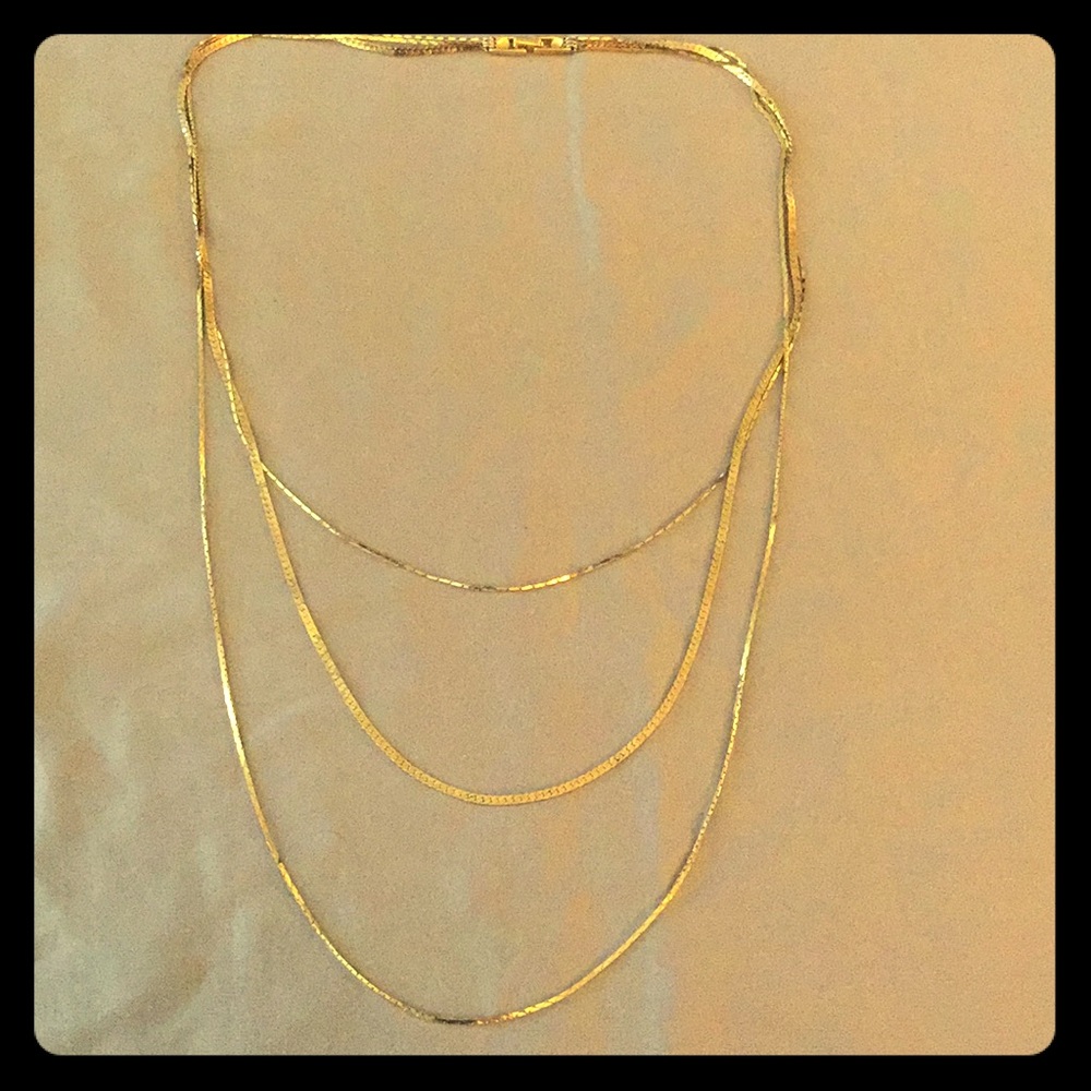 3 tier gold necklace